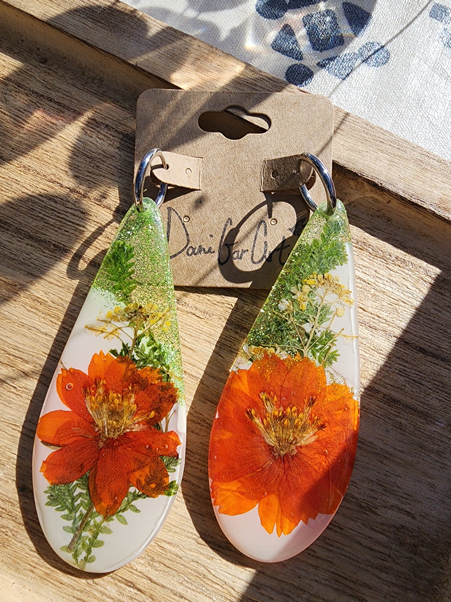 Orange Teardrop Dangles